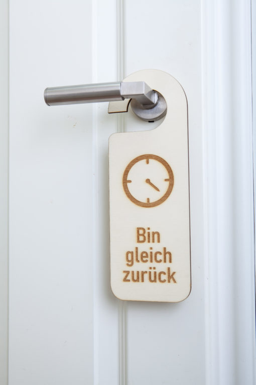 Türhänger "Bin gleich zurück" Türanhänger 1-seitig – Bild 3