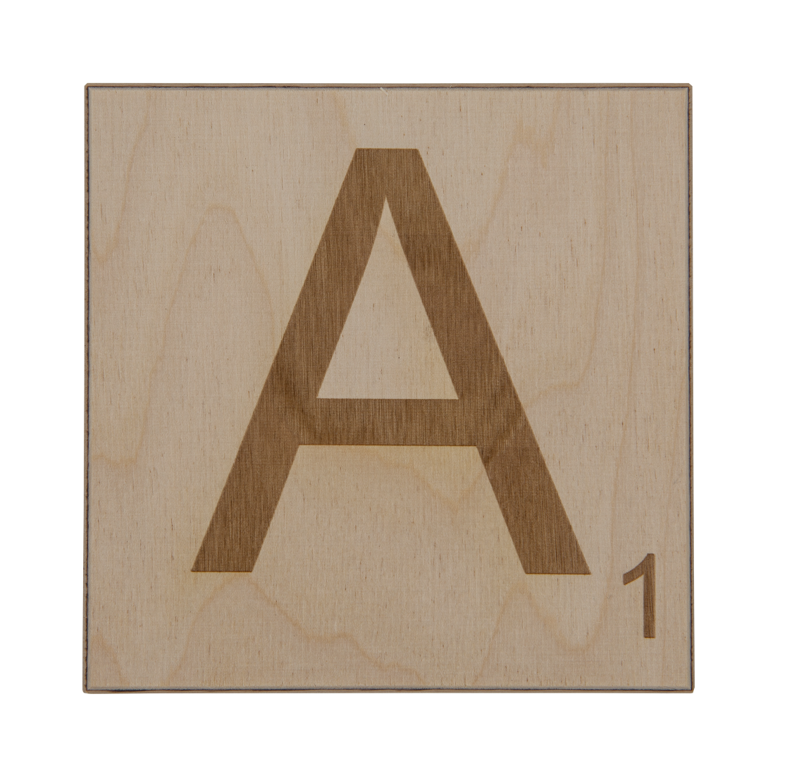 Buchstaben-Alphabet aus Holz 13cm groß inkl. Posterstrips zur