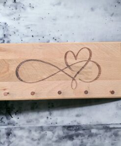 Schlüsselbrett Buche mit Kartenhalter - Motiv "Herz unendlich"