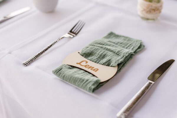 Hochzeit Serviettenring - Anhänger personalisierbar