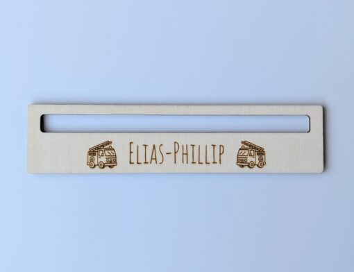 Personalisierte Lesehilfe aus Holz für Kinder – mit Namen & Wunschmotiv – Lesestreifen für Grundschüler – Bild 5