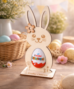 Holz-Osterhäsin mit Halterung für Überraschungsei & Geschenkidee fürs Osternest